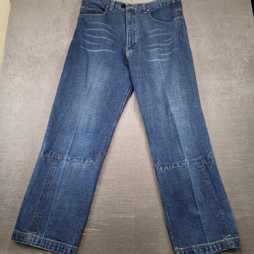 Kaalu Jeans Mens‎ Blue Wide Leg Baggy Denim Streetwear Y2K Hip Hop Size 40x33